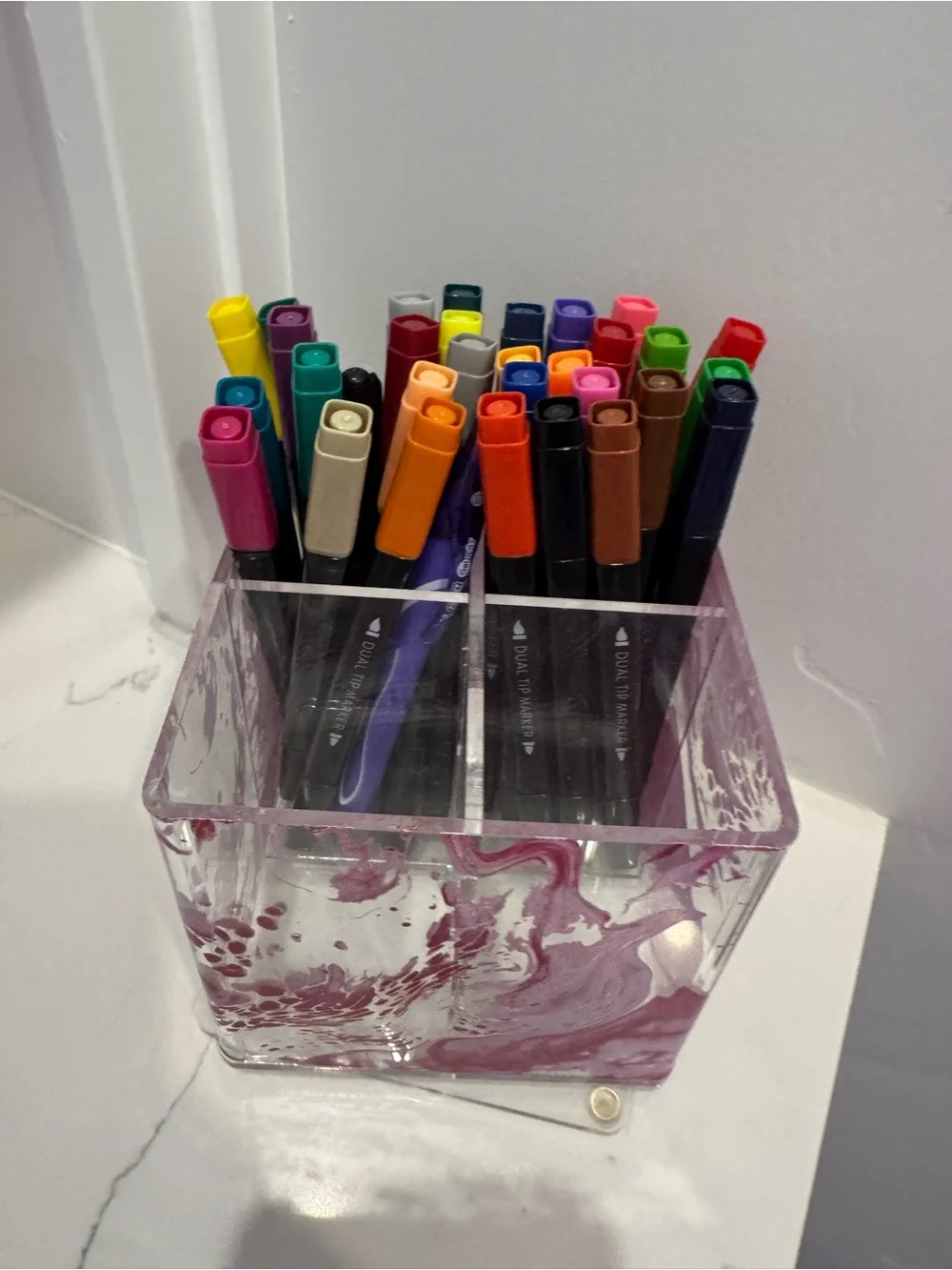 Pink Acrylic Pen Organizer